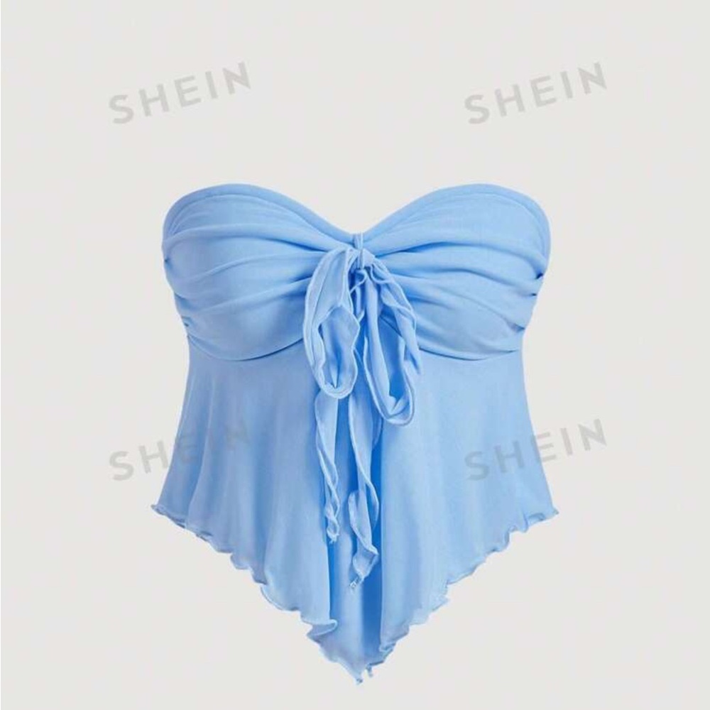 SHEIN cropped strapless top